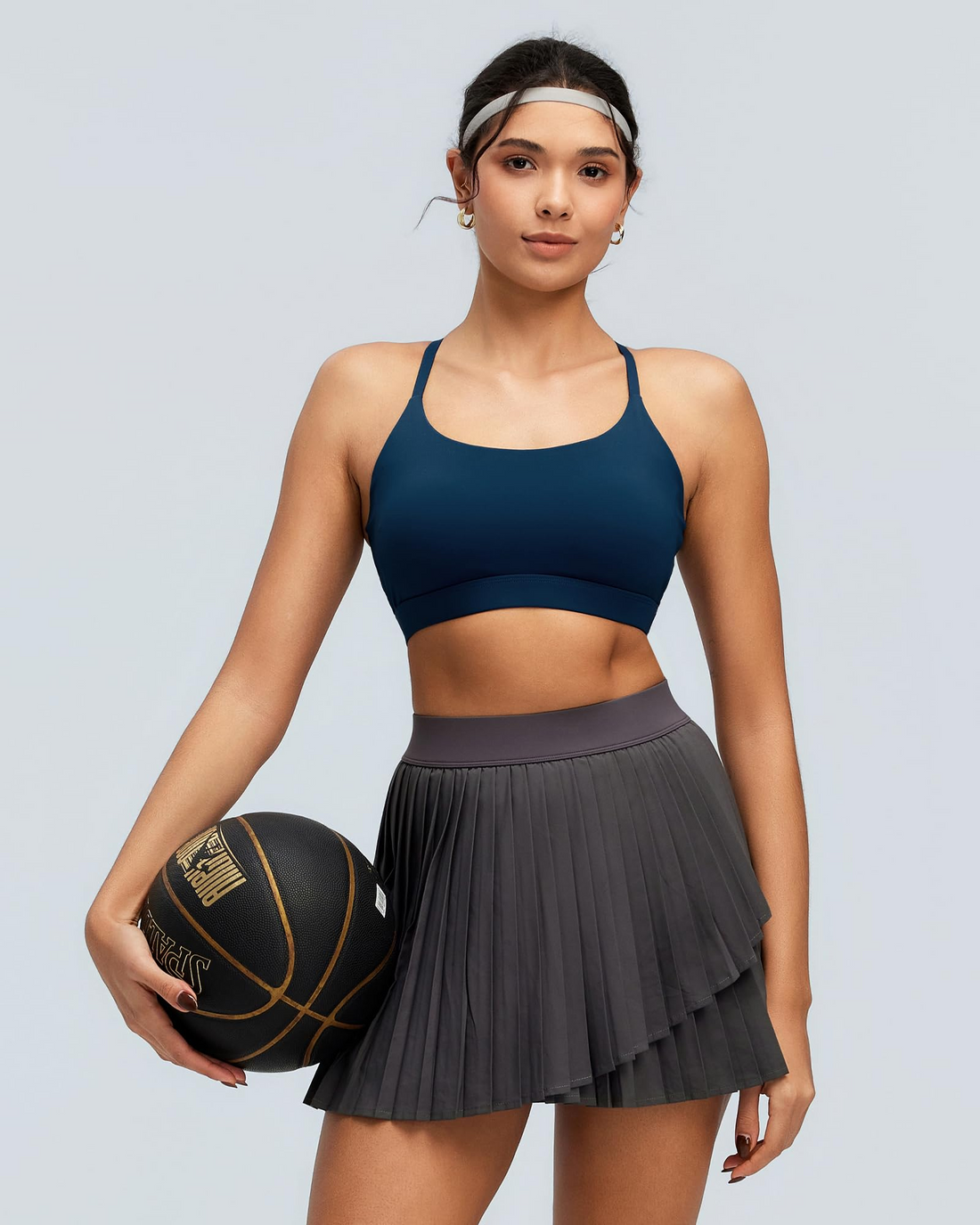 Adjustable Strappy Cross Back Sports Bra for Women, Light Support Yoga Workout Bra