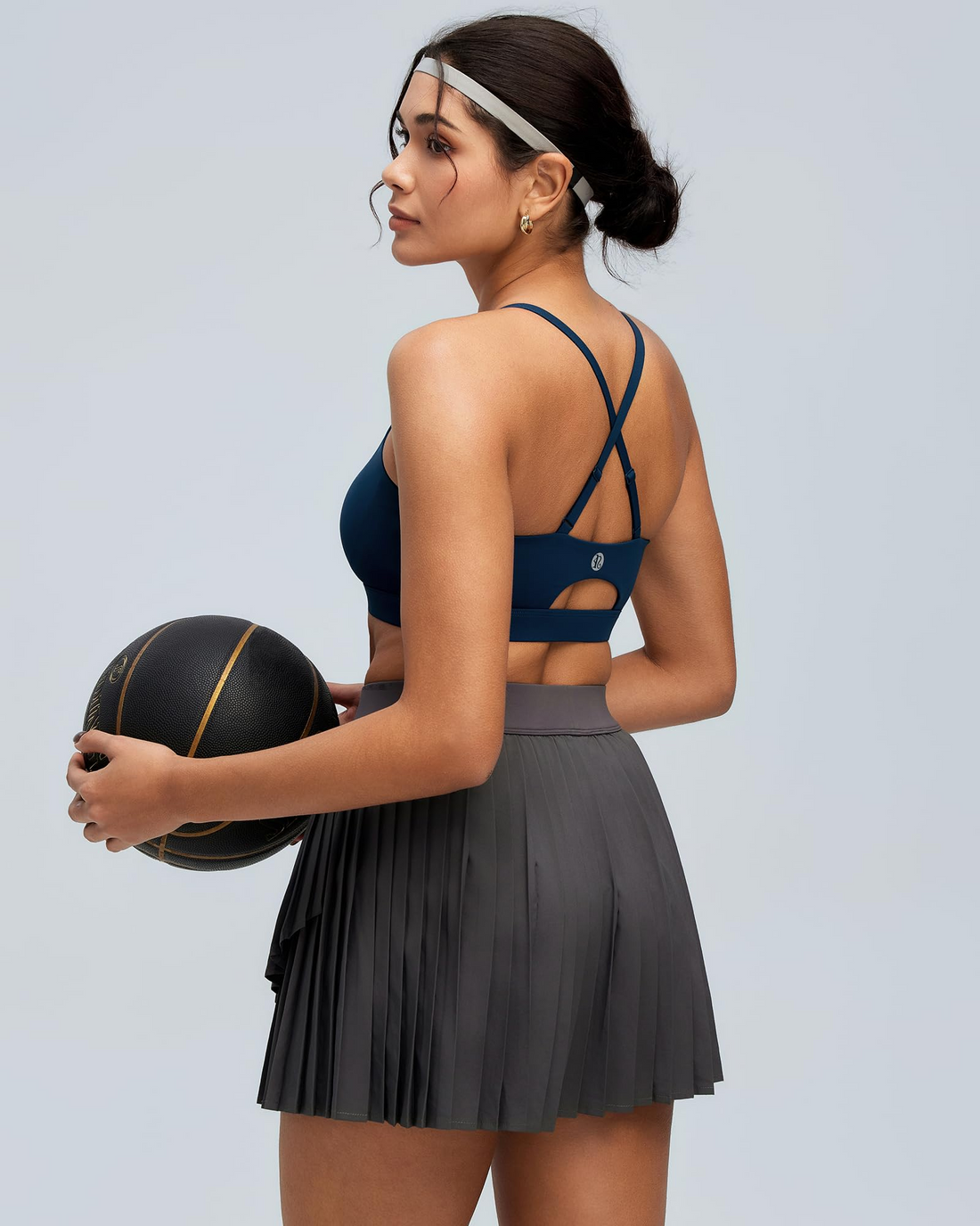 Adjustable Strappy Cross Back Sports Bra for Women, Light Support Yoga Workout Bra
