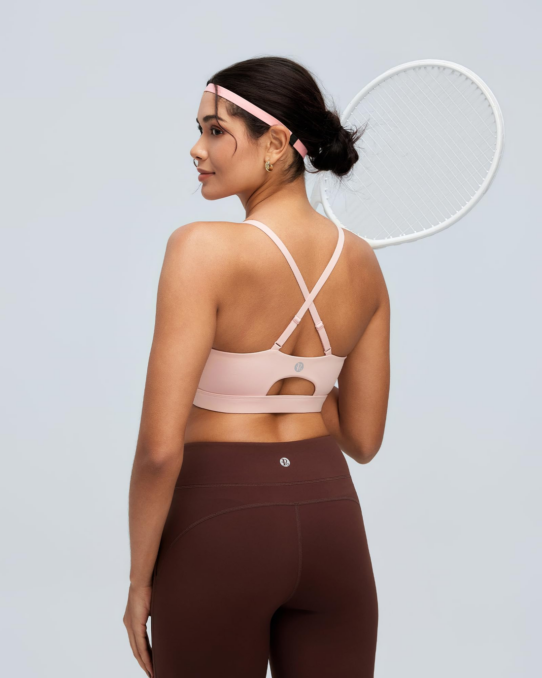 Adjustable Strappy Cross Back Sports Bra for Women, Light Support Yoga Workout Bra