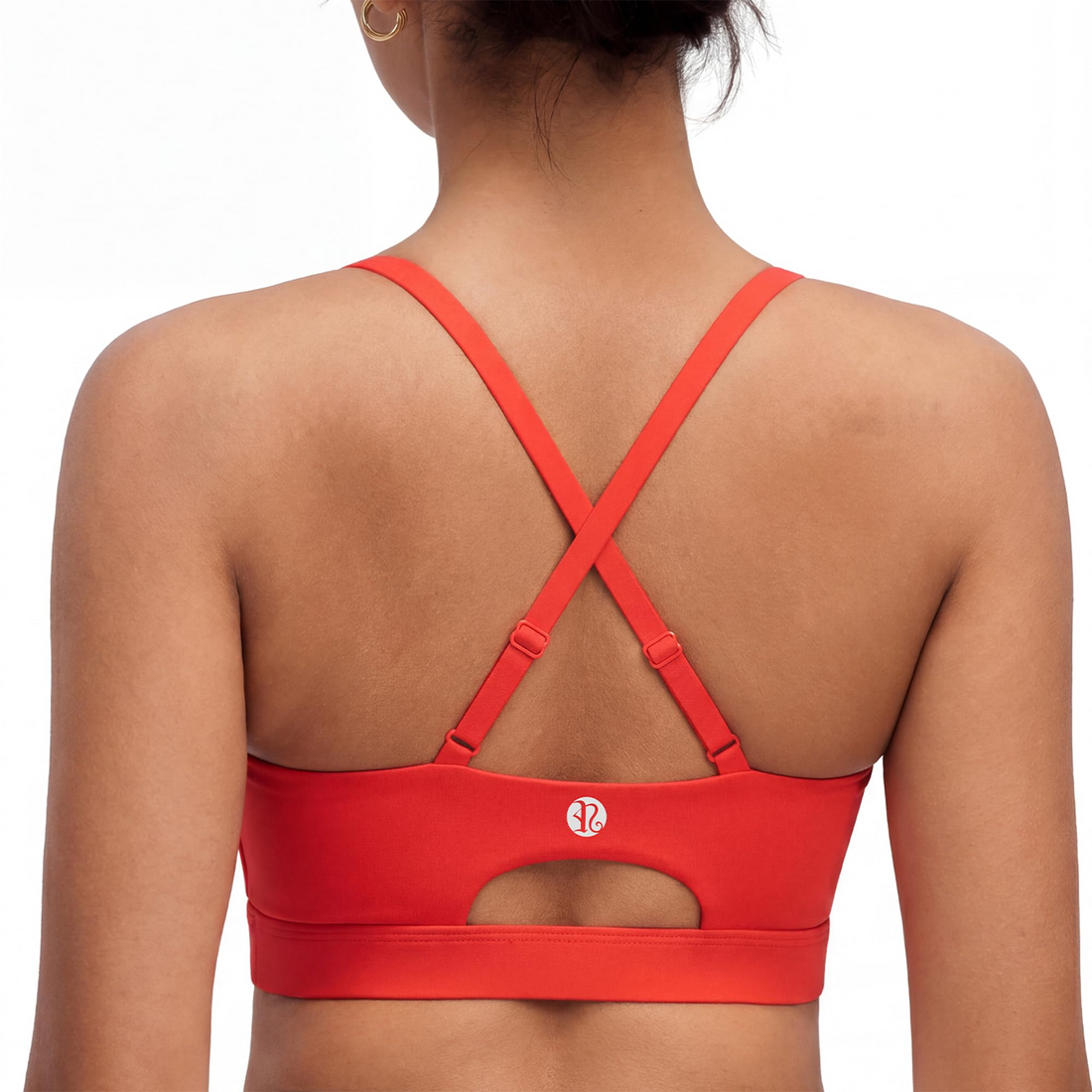 Adjustable Strappy Cross Back Sports Bra for Women, Light Support Yoga Workout Bra