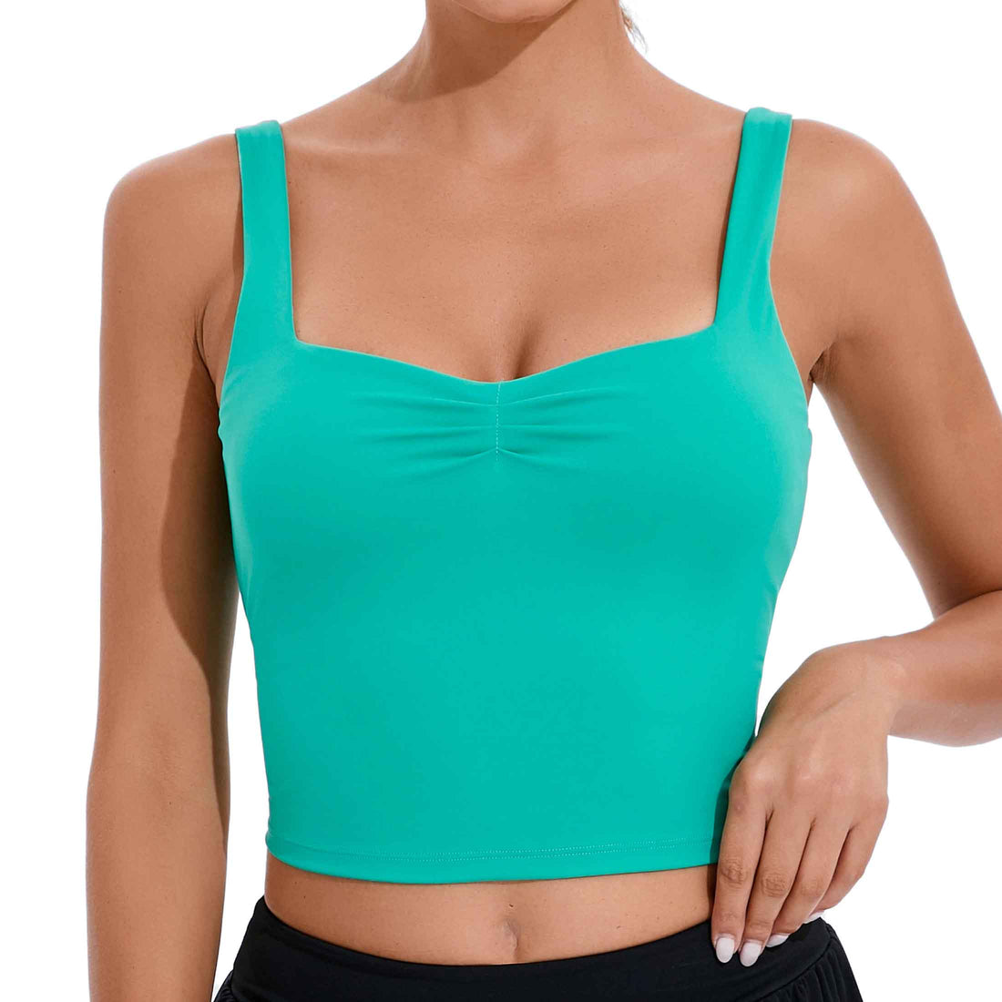 RUNNING GIRL Women’s Yoga Tank Top Built-in Bra Slim Fit Crop Athletic Camisole Soft Stretch Workout Top for Yoga Gym Tennis Casual