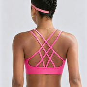 RUNNING GIRL® Strappy Yoga Bra | Built-in Shelf Bra with Push Up Support for B/C Cups