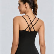 RUNNING GIRL® Sculpting Yoga Tank Top | Built-in Shelf Bra with Removable Cups & U-Shaped Back