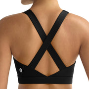 Strappy Criss-Cross Back Yoga & Gym Sports Bra with Removable Pads - Medium Support