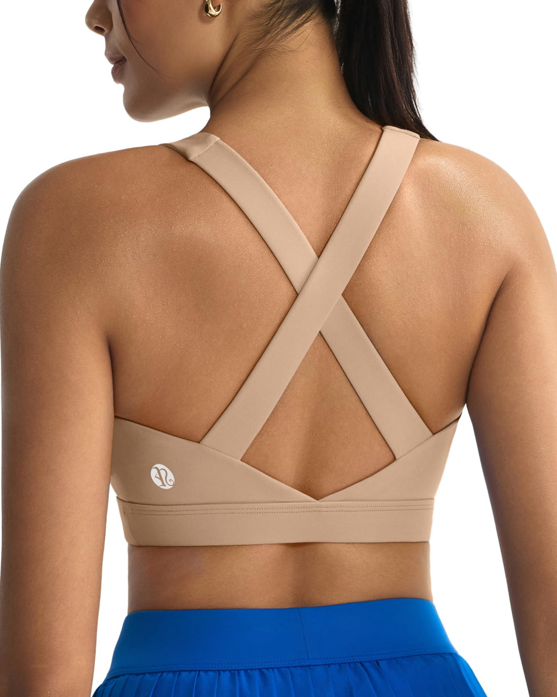 Strappy Criss-Cross Back Yoga & Gym Sports Bra with Removable Pads - Medium Support