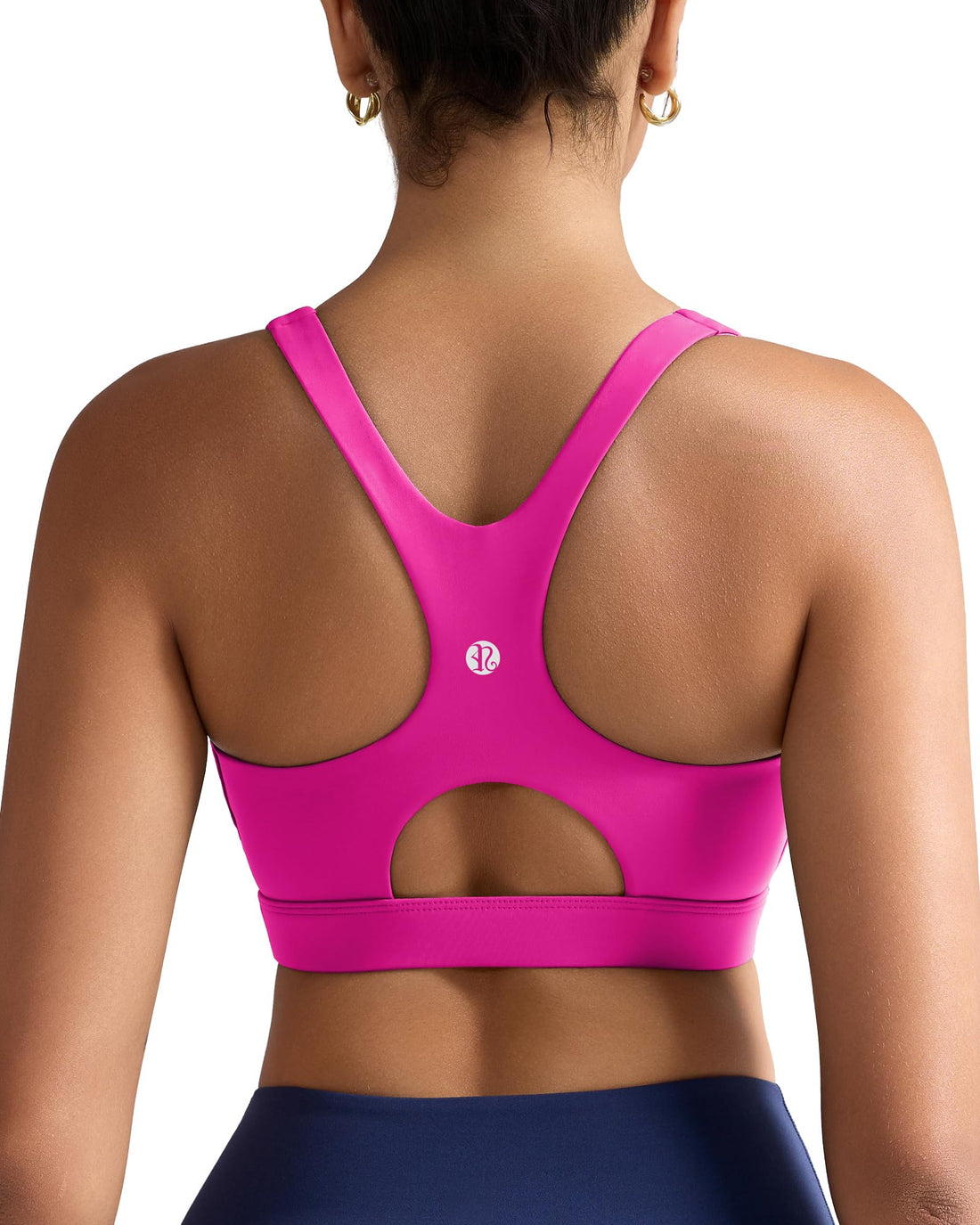 Cutout Racerback High Impact Sports Bra for Running & Gym with Molded Cups