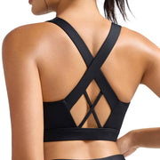 RUNNING GIRL® Women High Impact Sports Bra Crisscross Back Removable Cups
