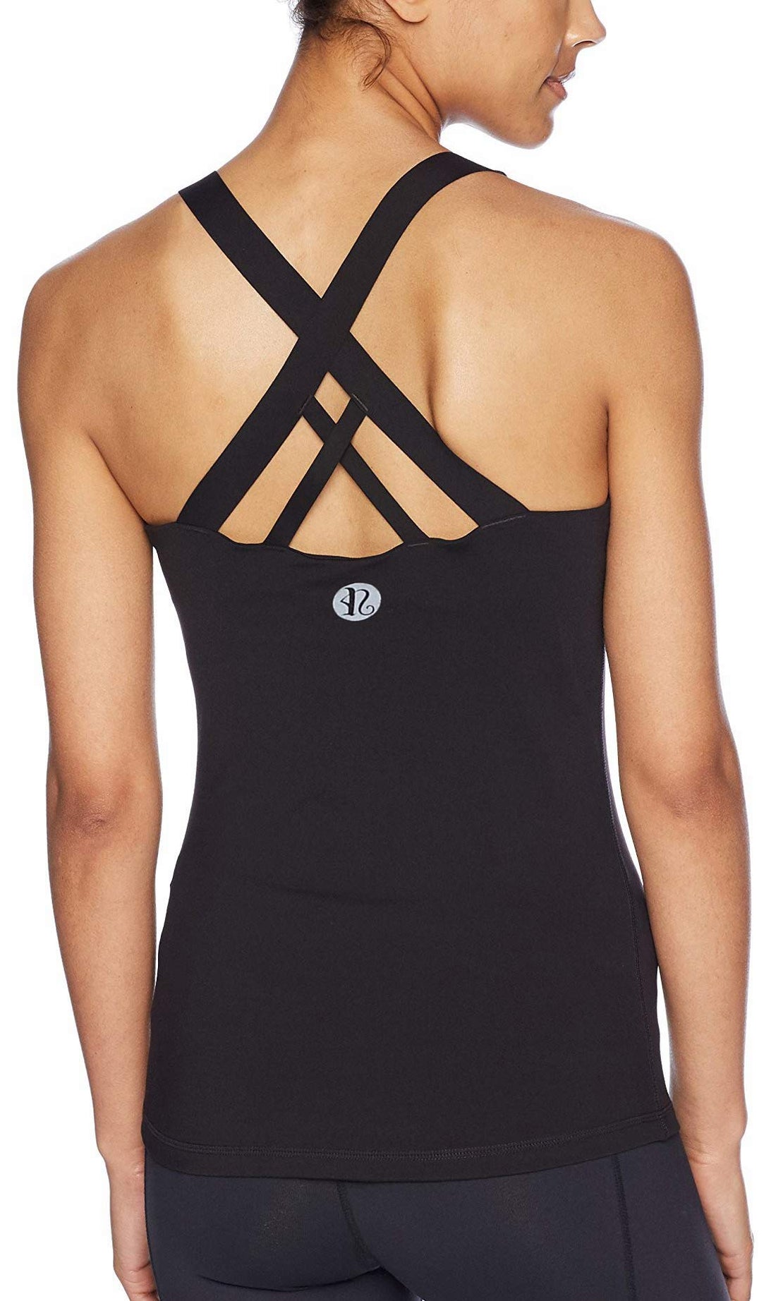 Square‑Neck Longline Racerback Tank Top with Bulit-in Bra & Removable Molded Pads