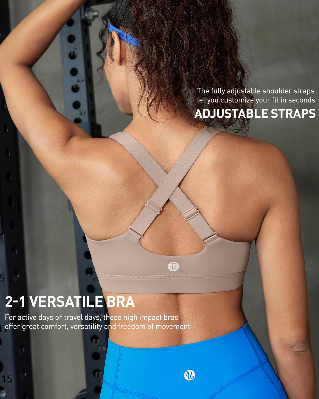 High Impact Sports Bra for Women, Adjustable Straps High Support Workout Bra