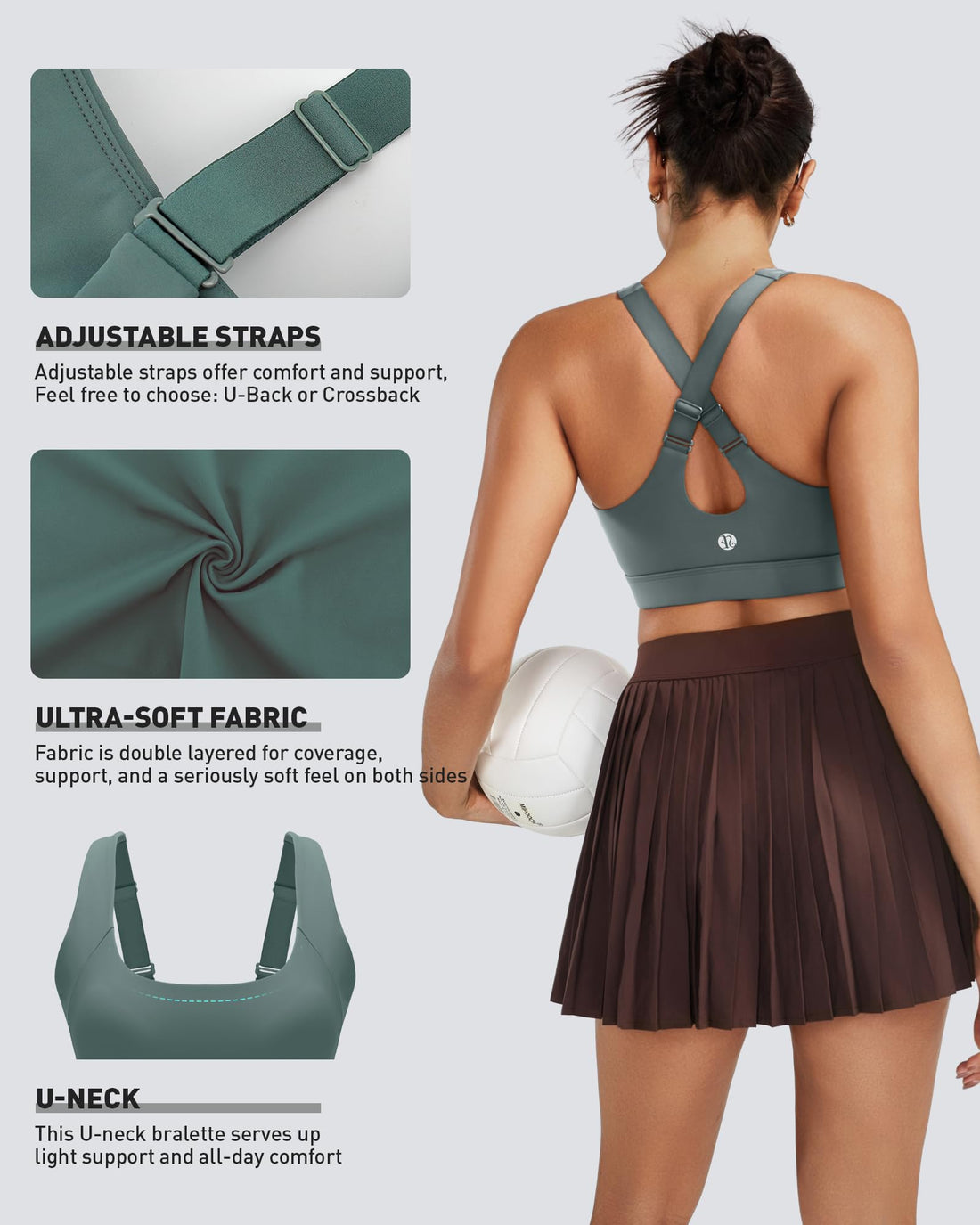 Plus Size Full‑Coverage High Impact Sports Bra, Wirefree Bounce Control Running Bra
