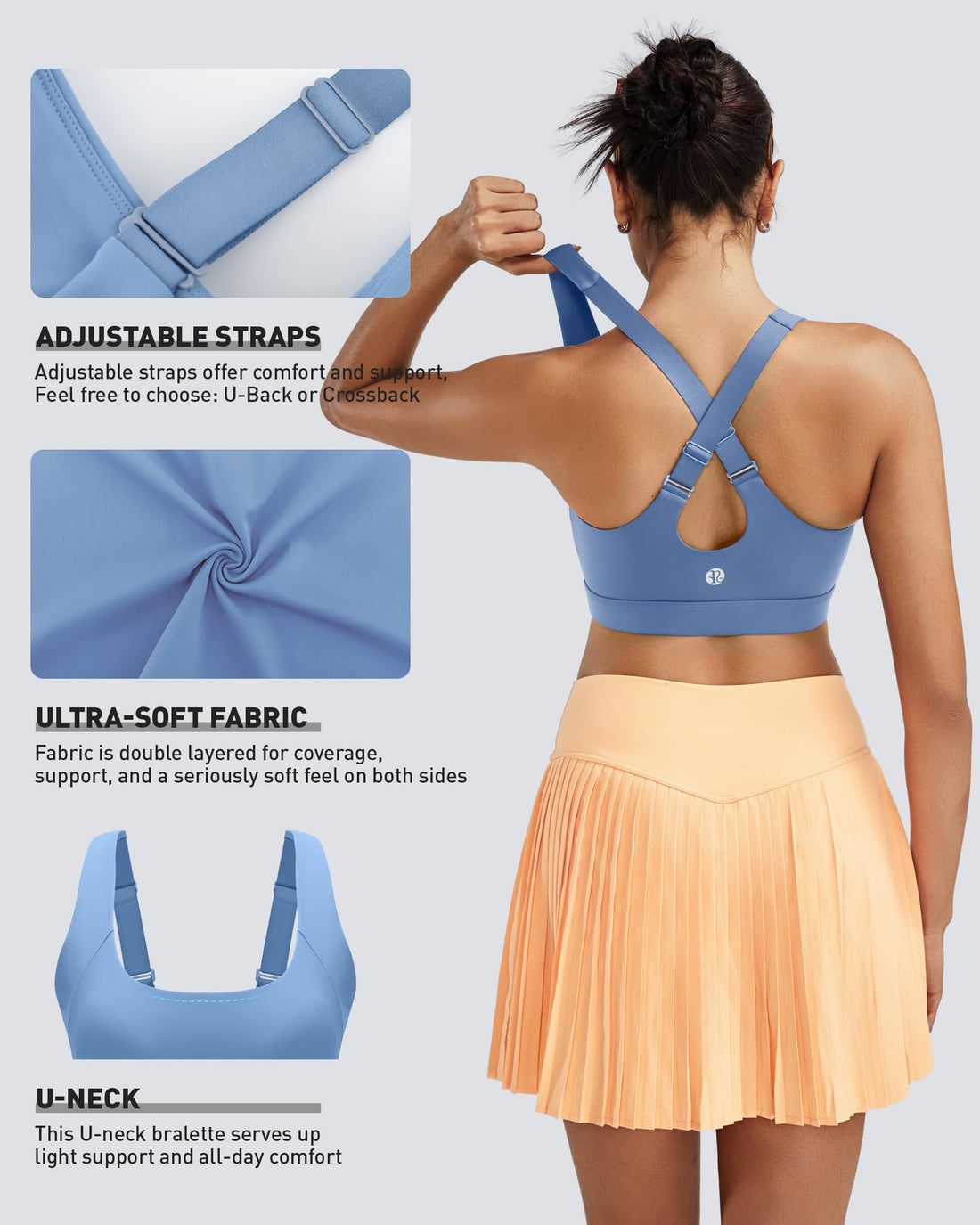 Plus Size Full‑Coverage High Impact Sports Bra, Wirefree Bounce Control Running Bra