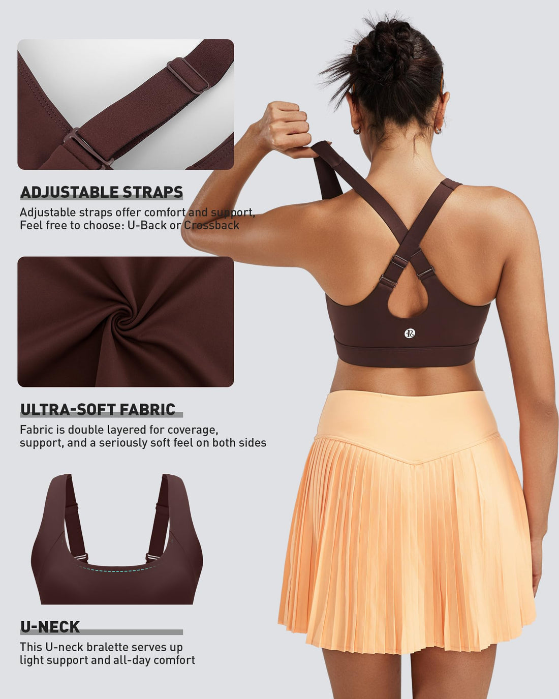 Plus Size Full‑Coverage High Impact Sports Bra, Wirefree Bounce Control Running Bra