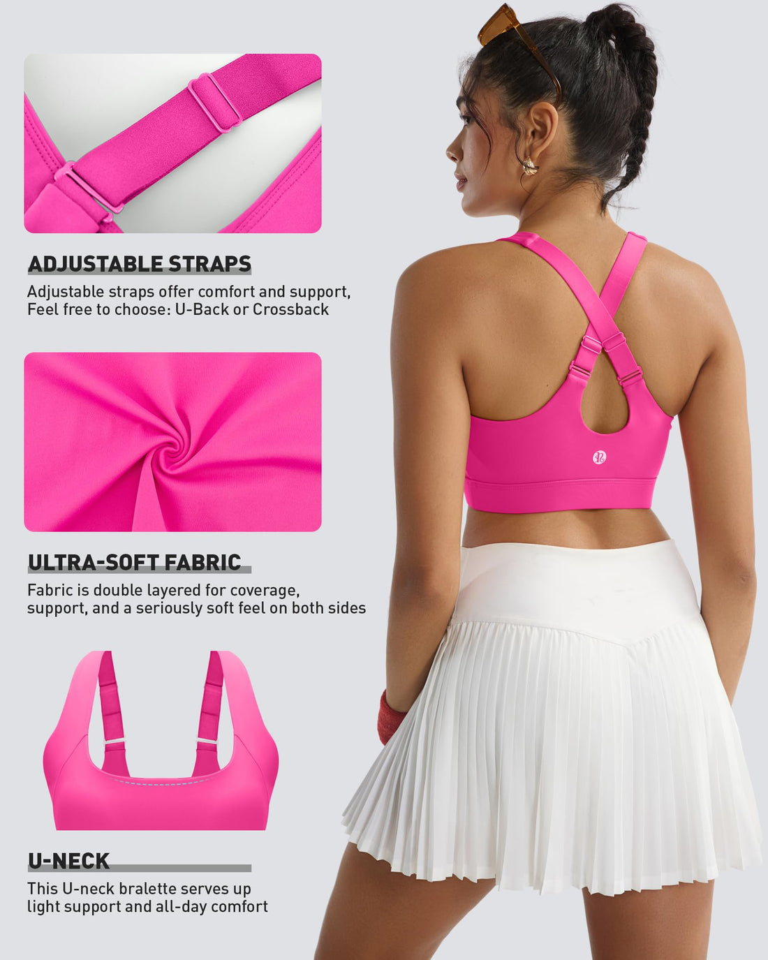 Plus Size Full‑Coverage High Impact Sports Bra, Wirefree Bounce Control Running Bra