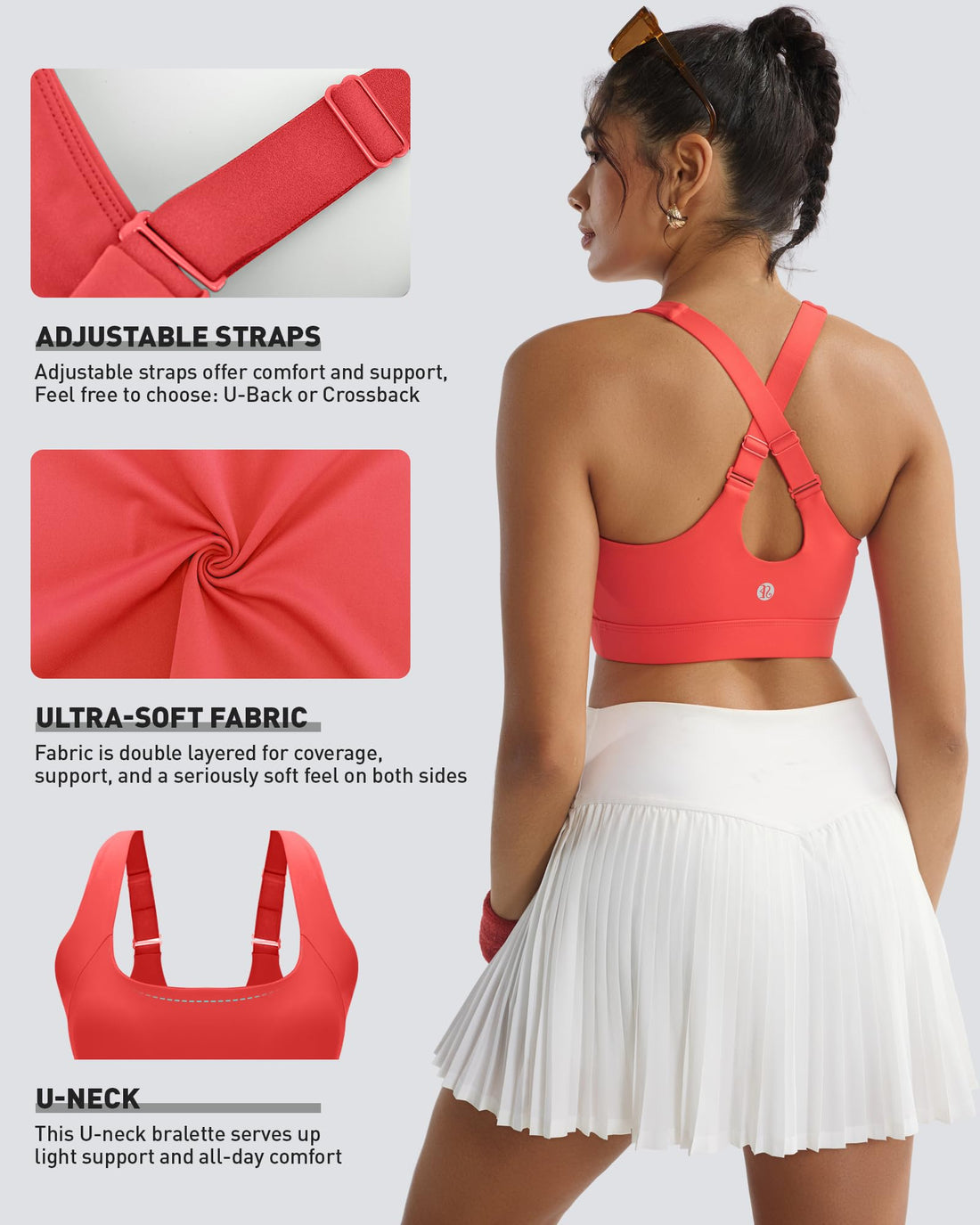 Plus Size Full‑Coverage High Impact Sports Bra, Wirefree Bounce Control Running Bra