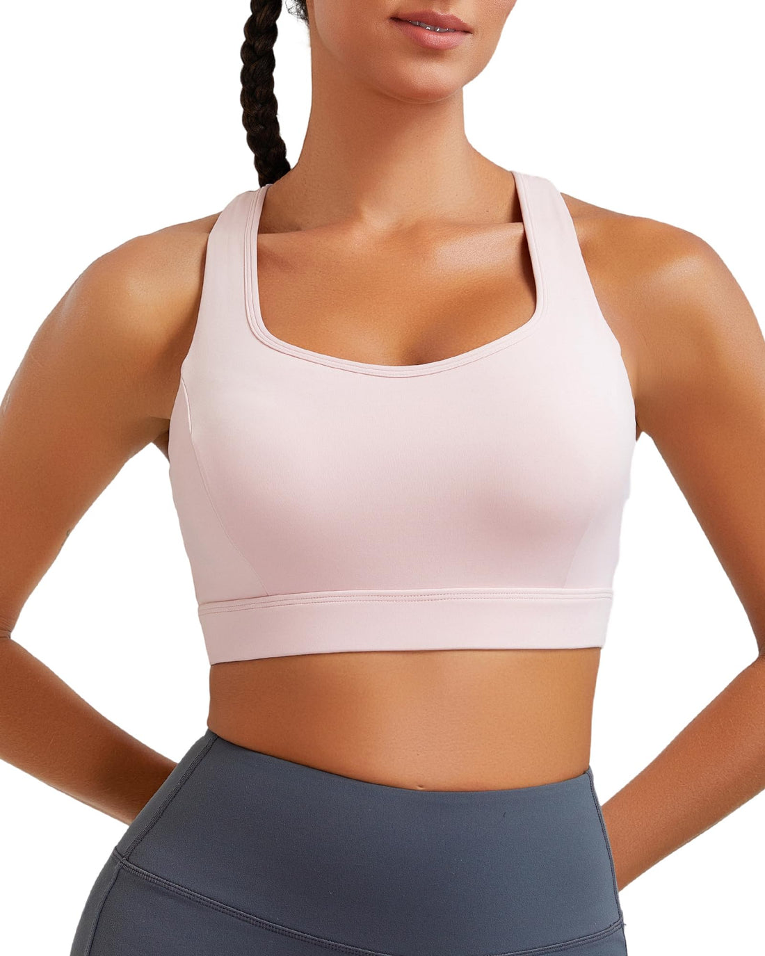 RUNNING GIRL® Racerback High Support Sports Bra Sewn-In Molded Pads