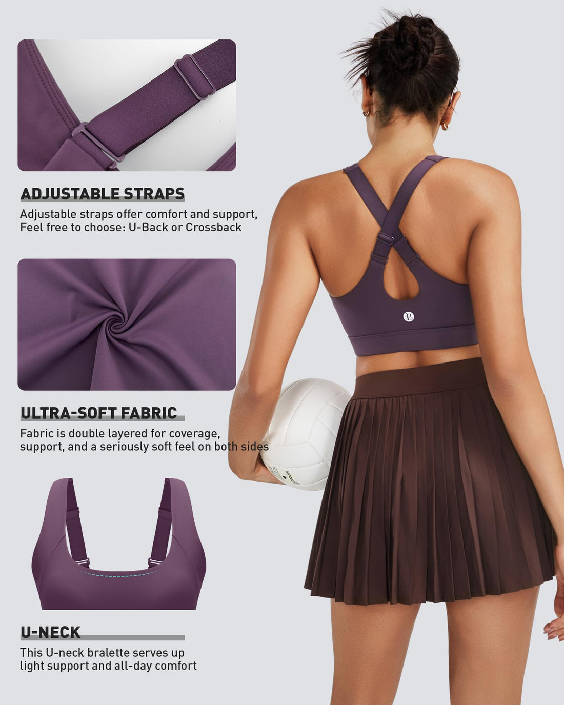 Plus Size Full‑Coverage High Impact Sports Bra, Wirefree Bounce Control Running Bra