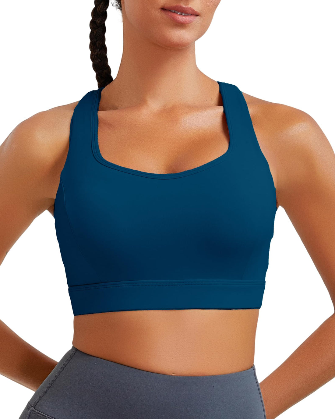 RUNNING GIRL® Racerback High Support Sports Bra Sewn-In Molded Pads