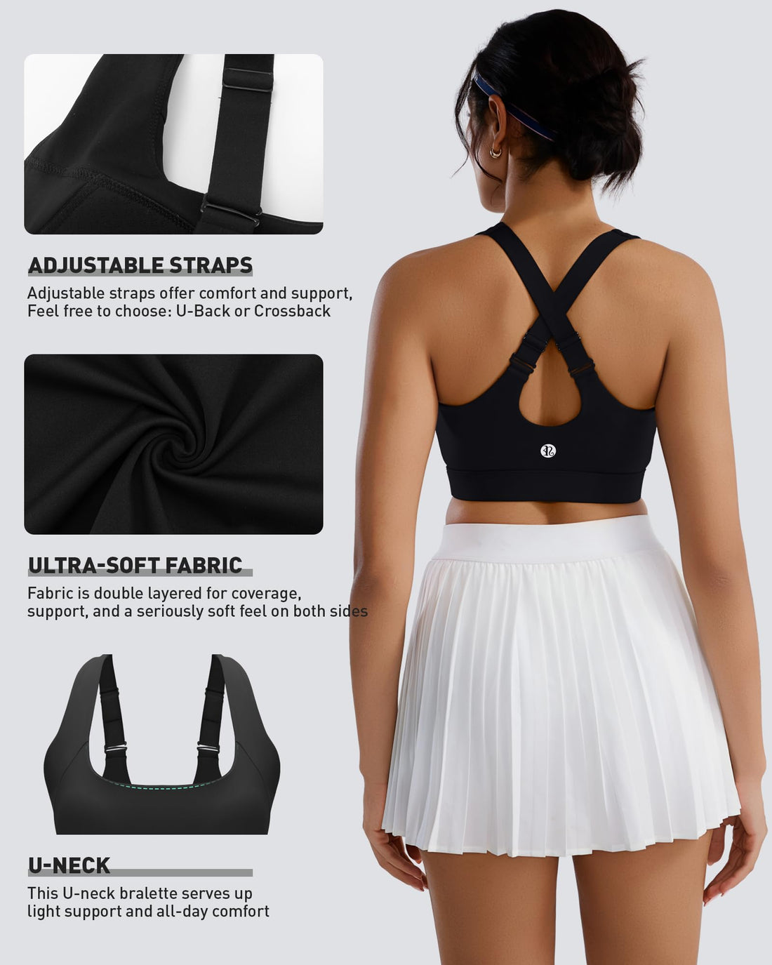 Plus Size Full‑Coverage High Impact Sports Bra, Wirefree Bounce Control Running Bra