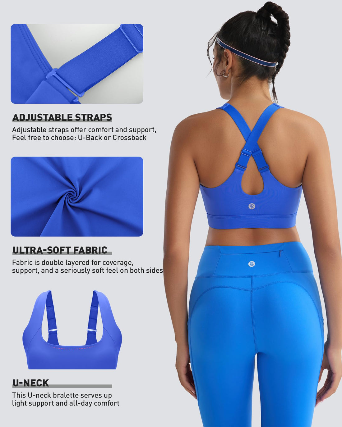 Plus Size Full‑Coverage High Impact Sports Bra, Wirefree Bounce Control Running Bra
