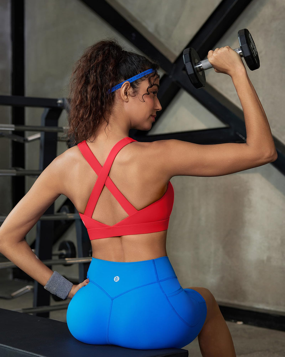 Strappy Criss-Cross Back Yoga & Gym Sports Bra with Removable Pads - Medium Support