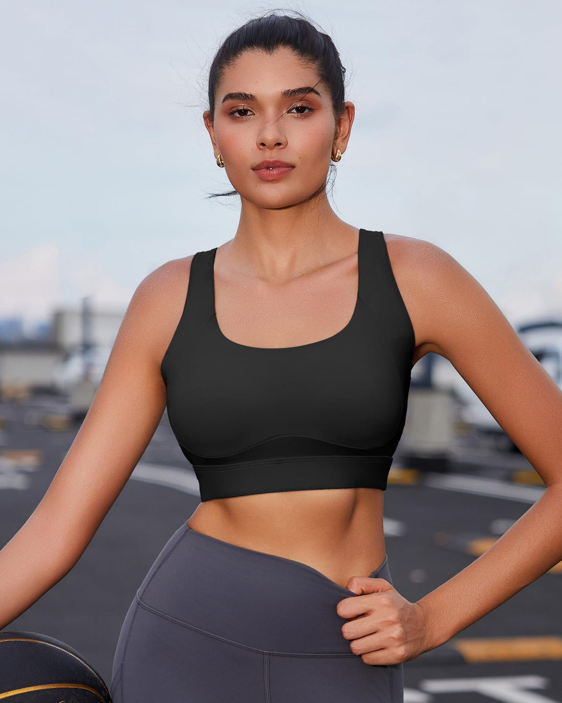 Plus Size Full‑Coverage High Impact Sports Bra, Wirefree Bounce Control Running Bra