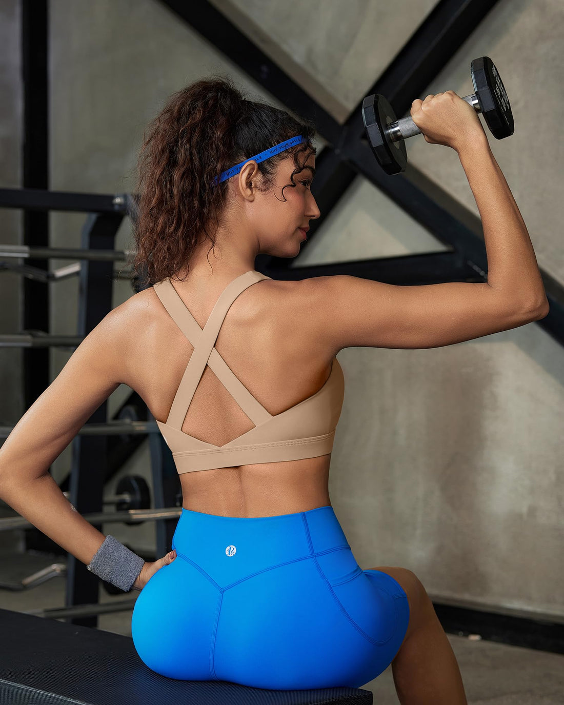 Strappy Criss-Cross Back Yoga & Gym Sports Bra with Removable Pads - Medium Support