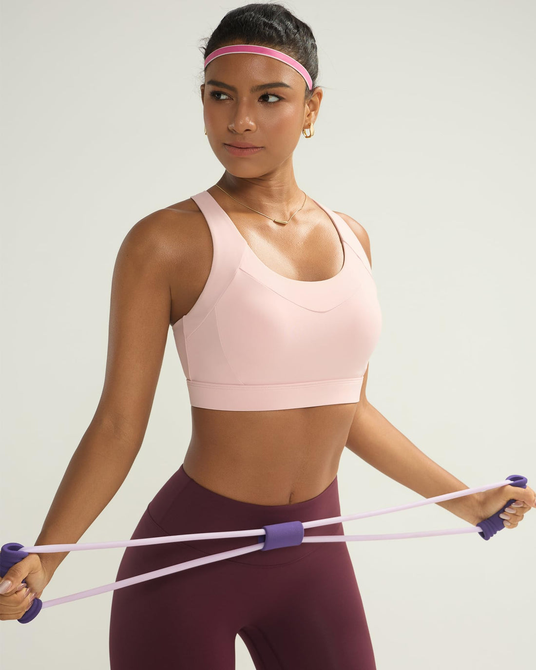 RUNNING GIRL® Medium-High Support Crisscross Back 2-1 Versatile Sports Bra