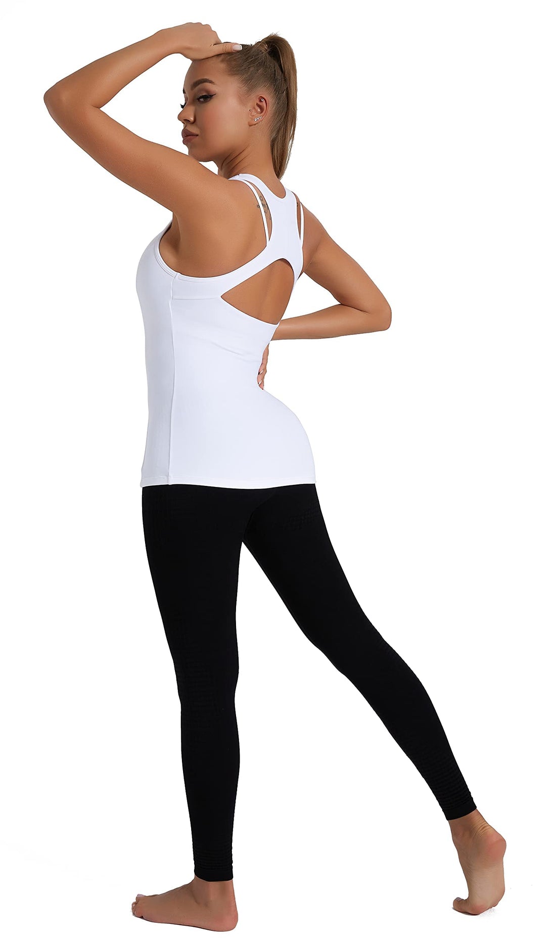 RUNNING GIRL® Sculpt Racerback Tank Top with Built-in Bra