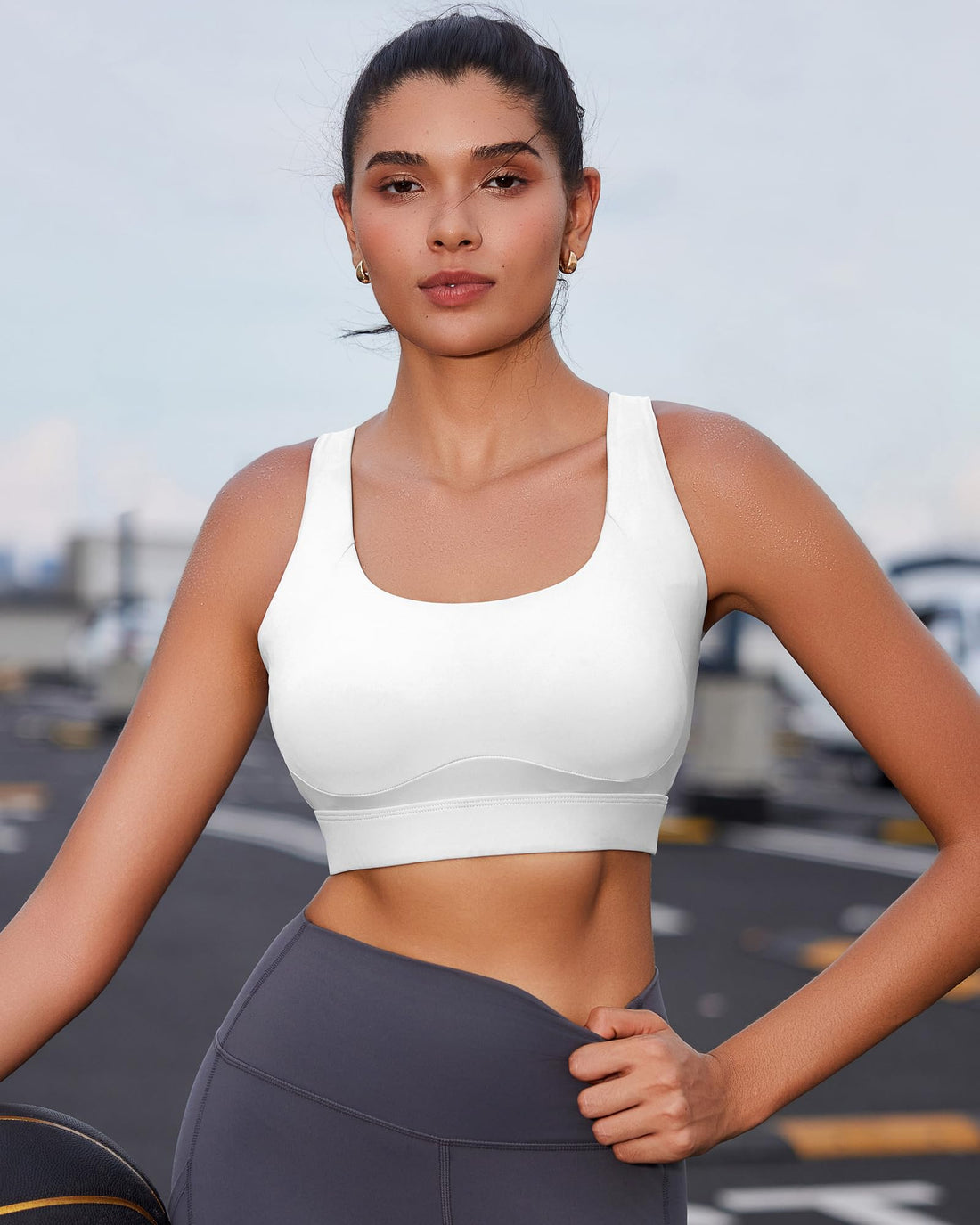Plus Size Full‑Coverage High Impact Sports Bra, Wirefree Bounce Control Running Bra