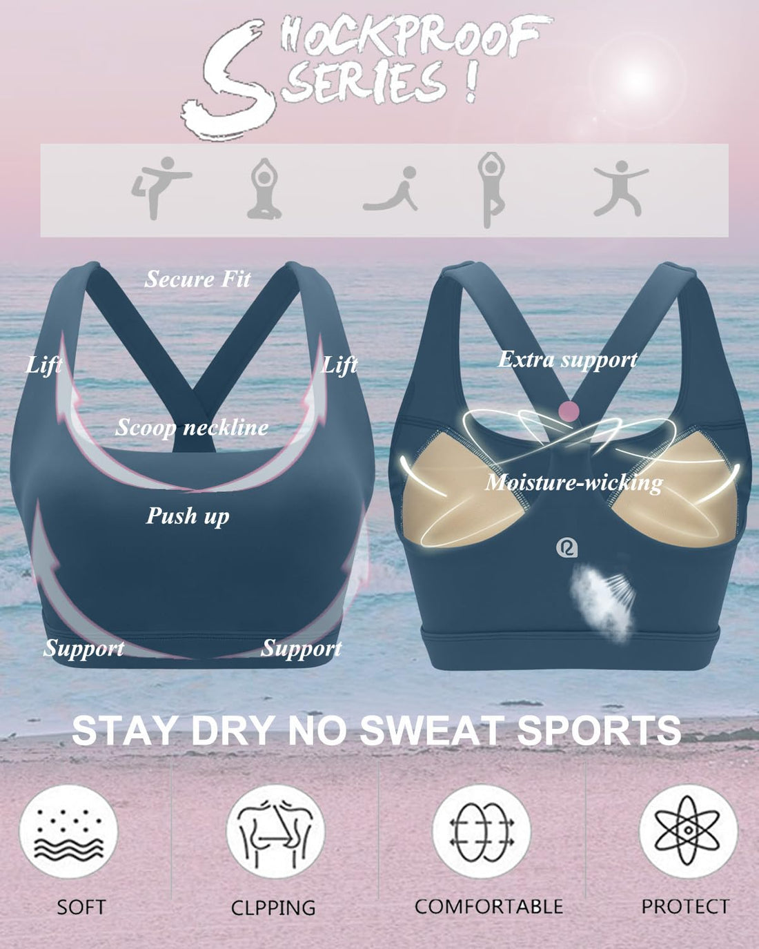 RUNNING GIRL® High-Support Sculpt Sports Bra - Fixed Molded Cups