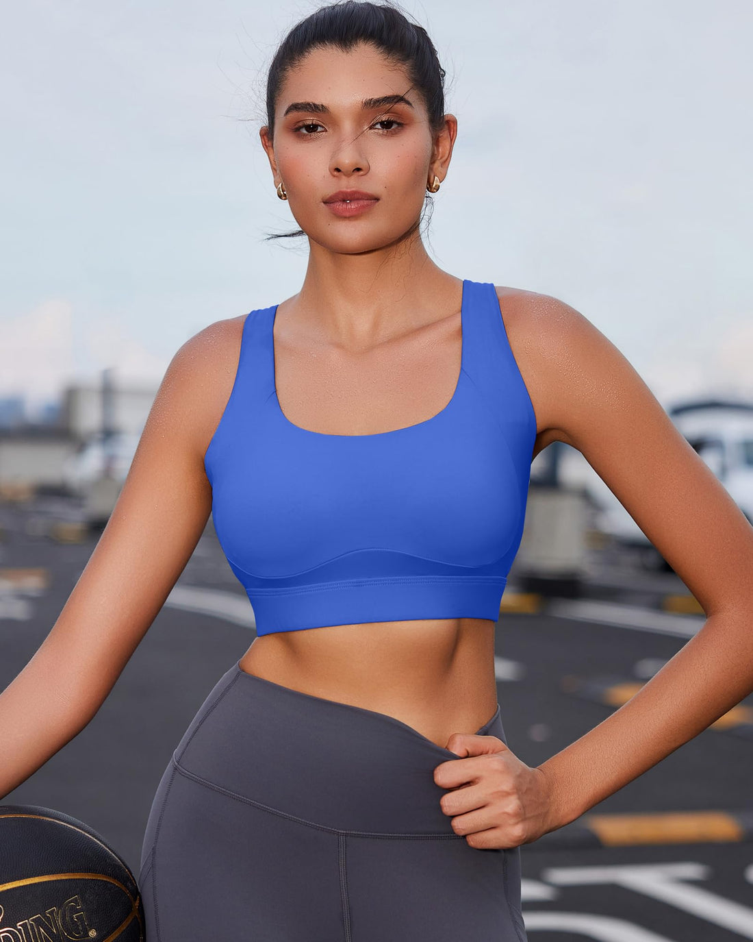 Plus Size Full‑Coverage High Impact Sports Bra, Wirefree Bounce Control Running Bra