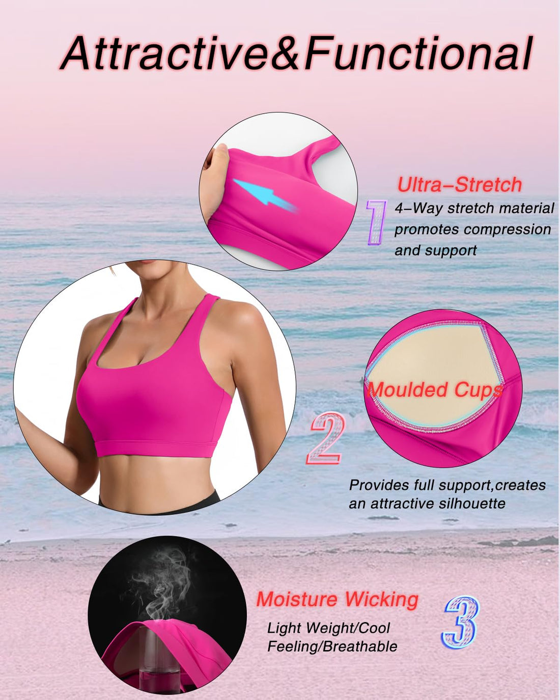 RUNNING GIRL® High-Support Sculpt Sports Bra - Fixed Molded Cups
