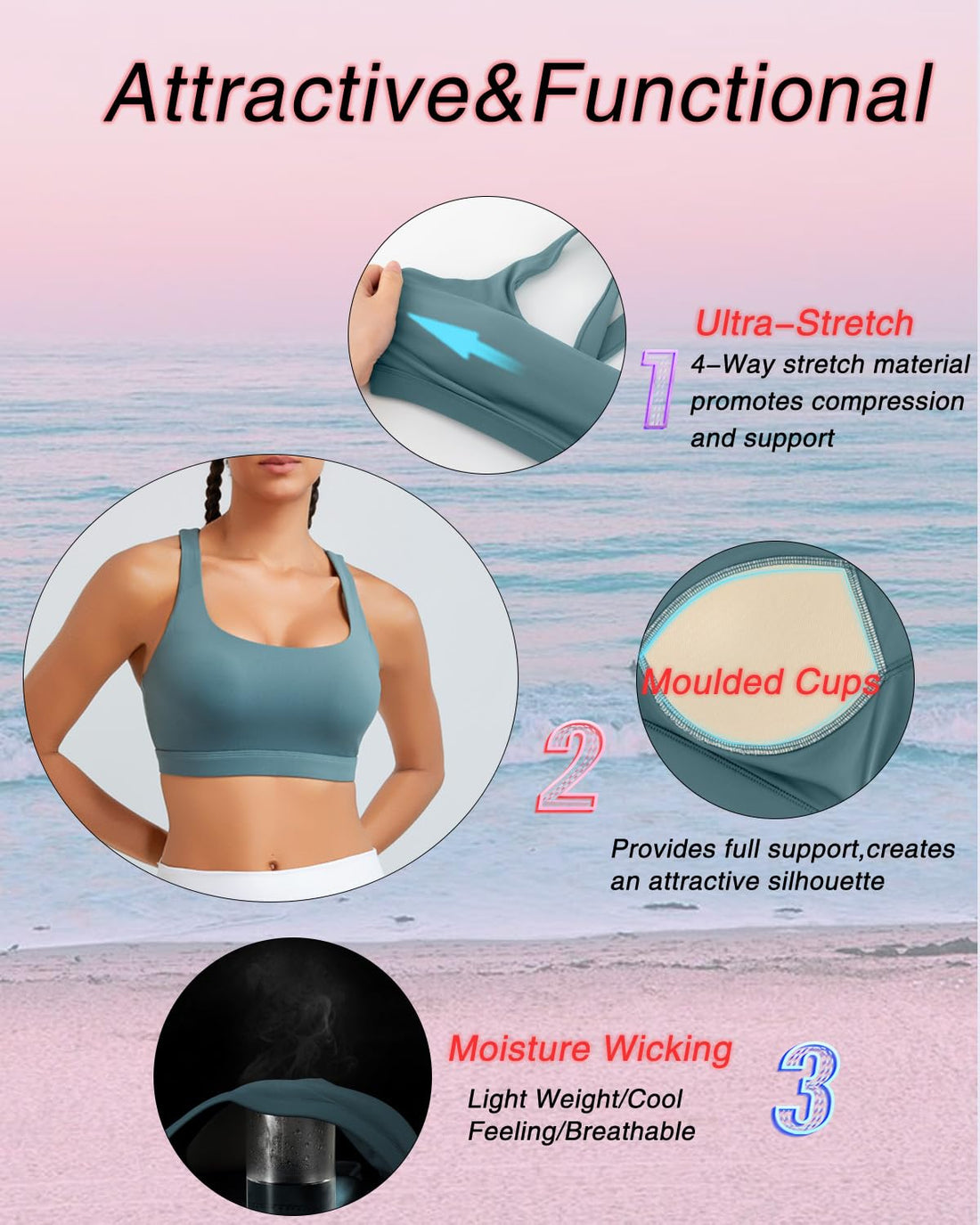 RUNNING GIRL® High-Support Sculpt Sports Bra - Fixed Molded Cups
