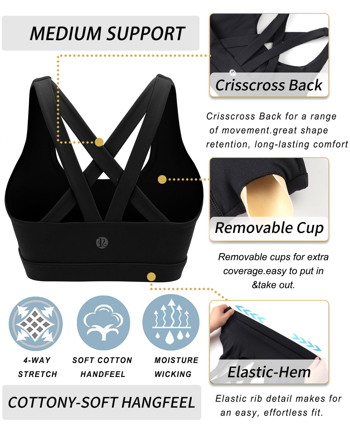 Medium Support Criss-Cross Sports Bra