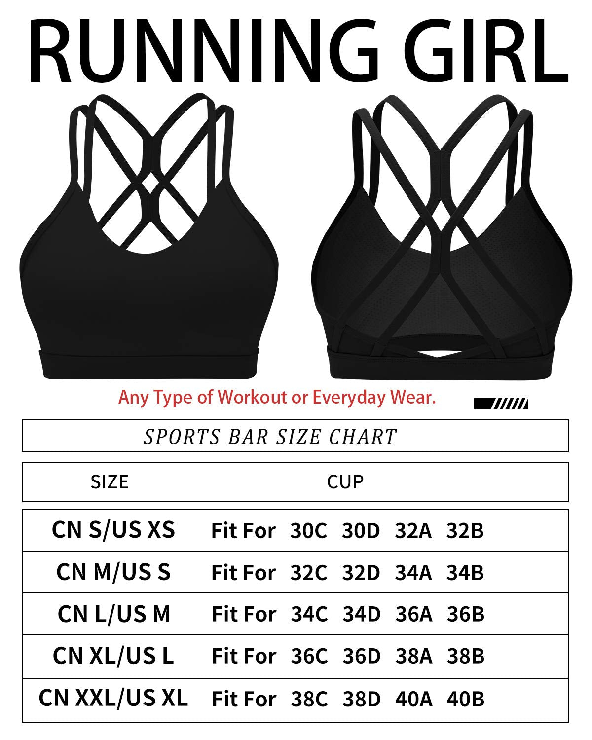 Light Support Strappy Sports Bra